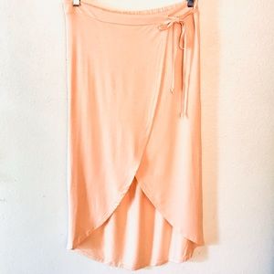 NWT ASOS Peach Faux Wrap Midi Skirt